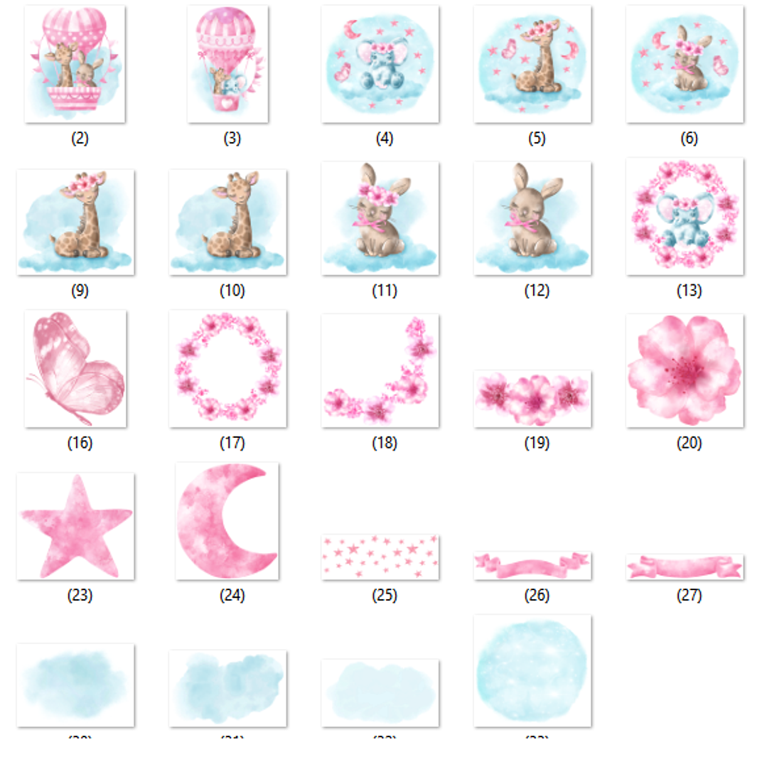 Kit Digital Animais Fofos no Balão de Ar  2