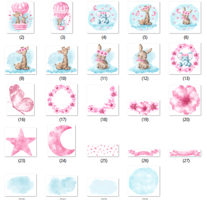 Kit Digital Animais Fofos no Balão de Ar  2