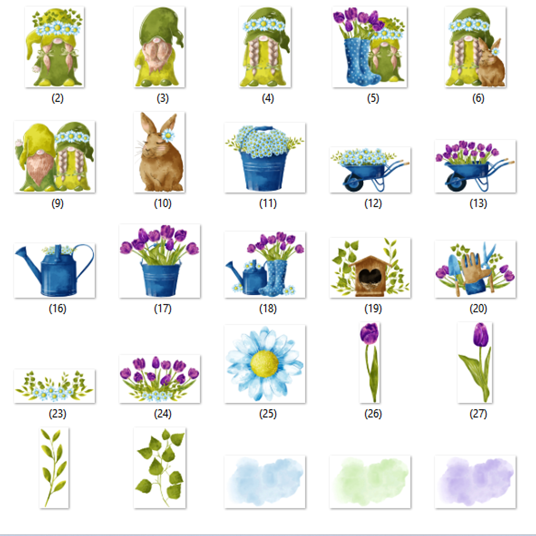 Kit Digital Gnomos da Primaveira  2