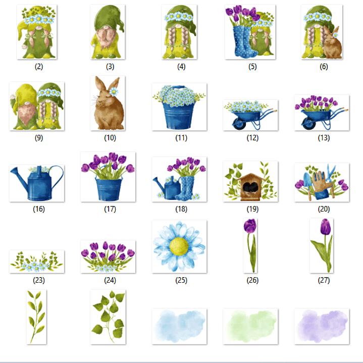 Kit Digital Gnomos da Primaveira  2