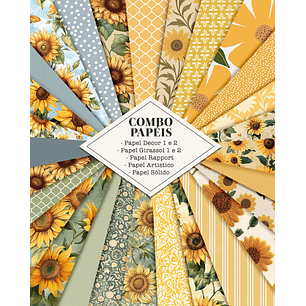 Kit Digital Combo Papéis Alma de Girassol - Tita 