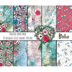 Kit Digital Papéis Boho 