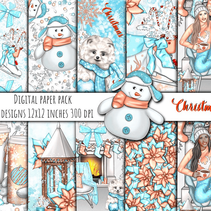 Kit Digital Papéis Natal 1