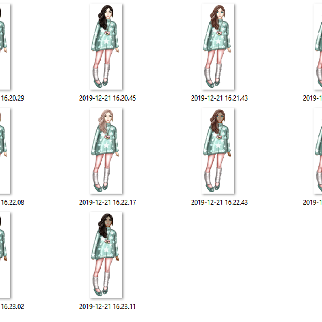 Kit Digital Bonecas com Casaco  2