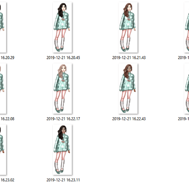 Kit Digital Bonecas com Casaco  2