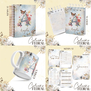 Arquivo Encadernação Alfabeto Floral - CHELLY