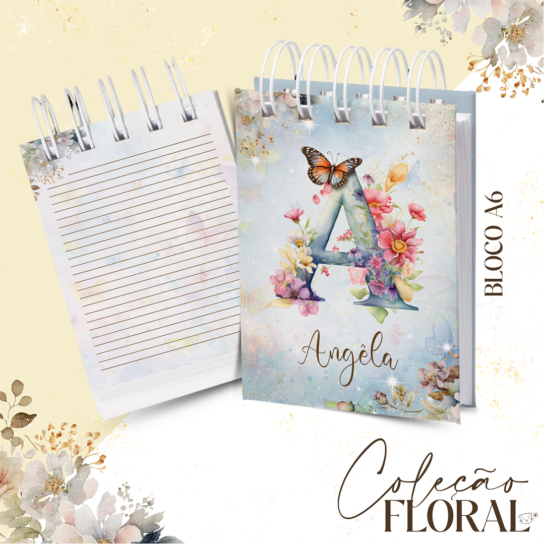 Arquivo Encadernação Alfabeto Floral - CHELLY 2