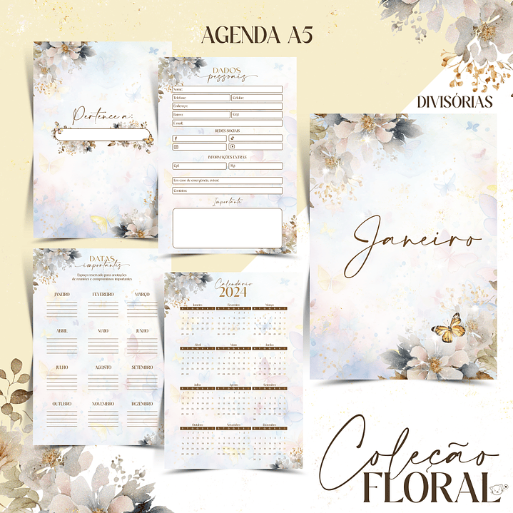 Arquivo Encadernação Alfabeto Floral - CHELLY 5
