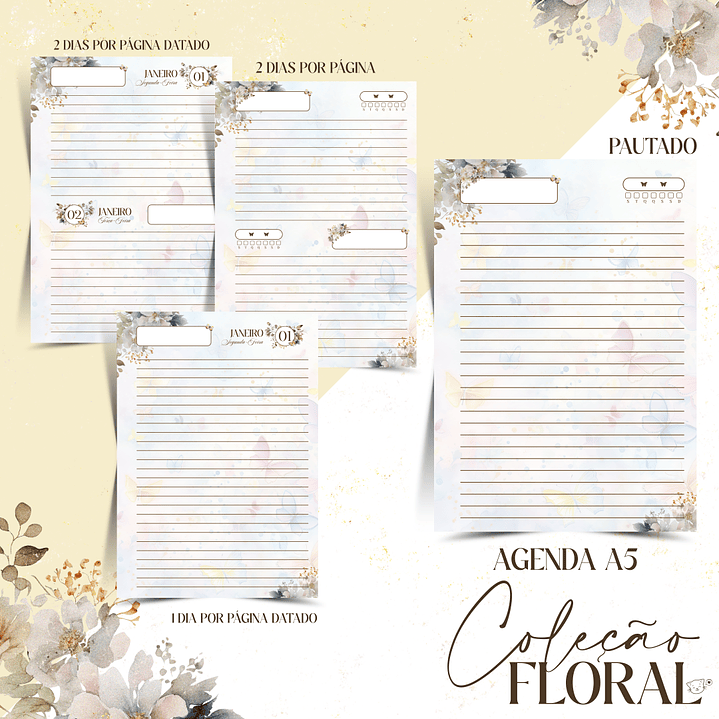 Arquivo Encadernação Alfabeto Floral - CHELLY 8