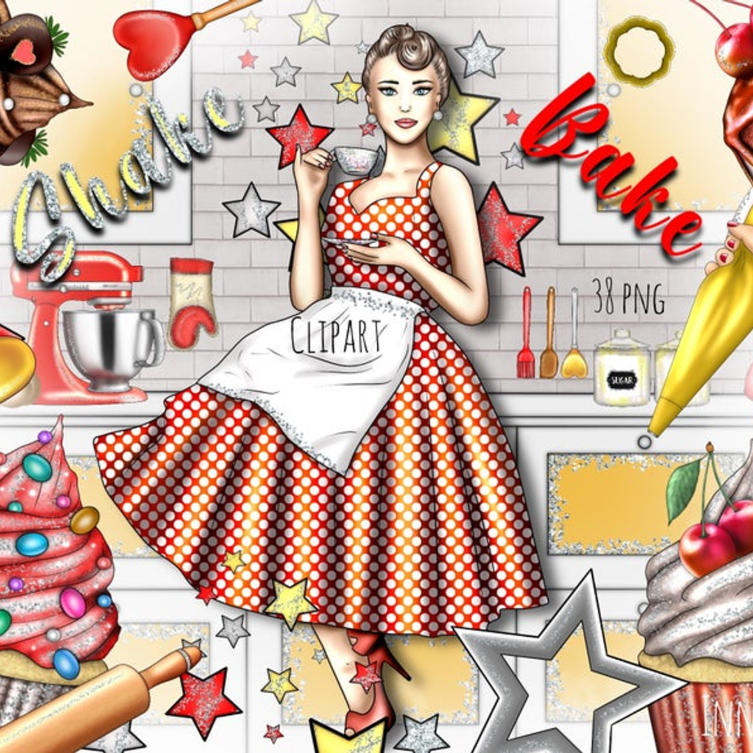 Kit Digital Mulher Confeiteira  1