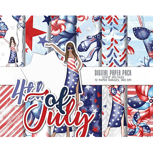 Kit Digital Papéis 4 de Julho 