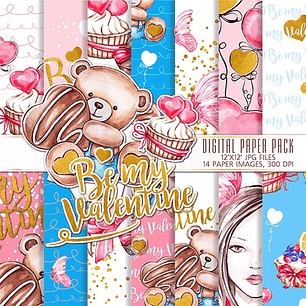 Kit Digital Papéis Dia dos Namorados 