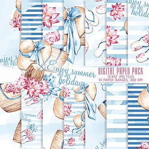 Kit Digital Papéis Verão 