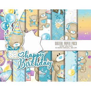 Kit Digital Papéis Ursinhos 