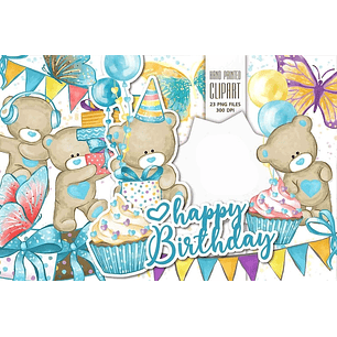 Kit Digital Happy Birthday Ursinhos 