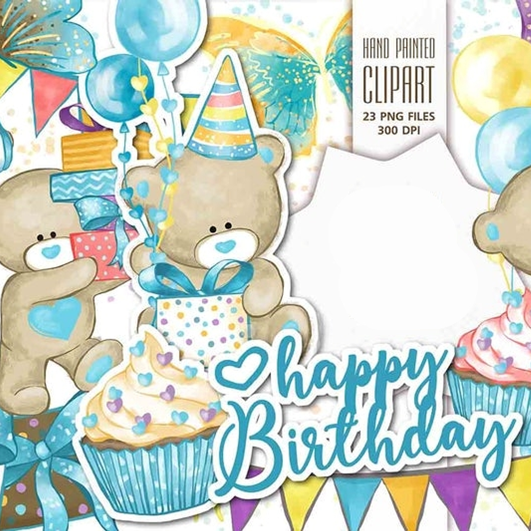 Kit Digital Happy Birthday Ursinhos  1