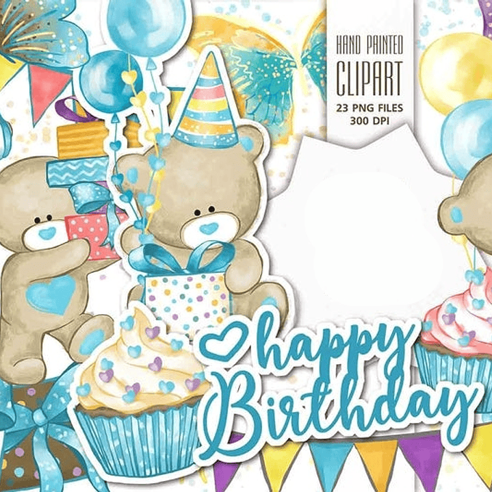 Kit Digital Happy Birthday Ursinhos  1