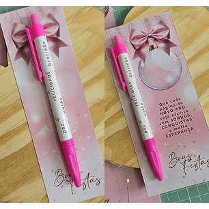 Arquivo Natal Rosa Card Caneta