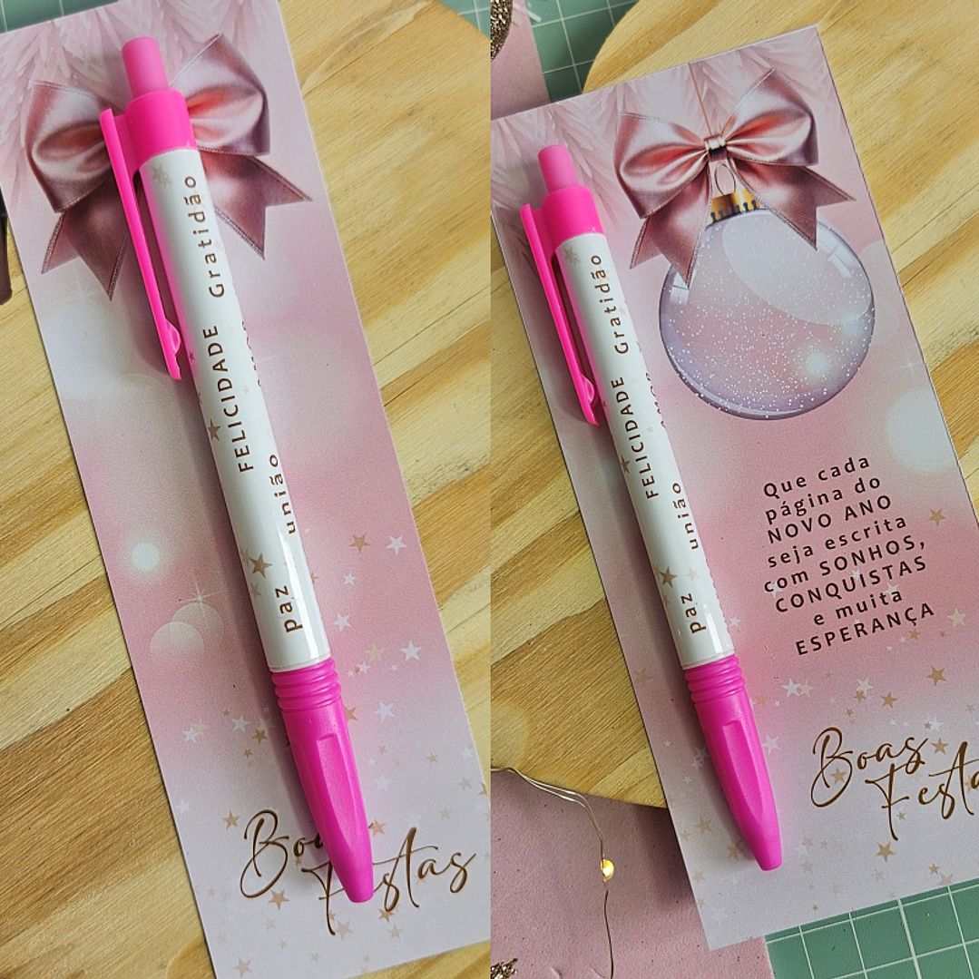 Arquivo Natal Rosa Card Caneta 1