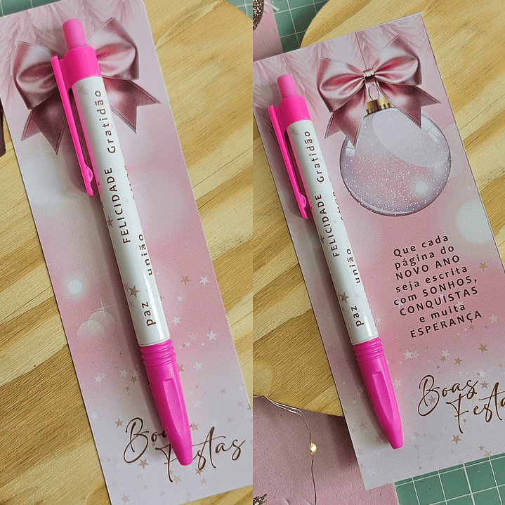 Arquivo Natal Rosa Card Caneta 1