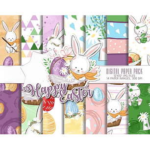 Kit Digital Papéis Feliz Páscoa 