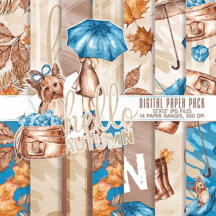 Kit Digital Papéis Outono  1