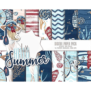 Kit Digital Papéis Verão 