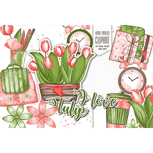 Kit Digital Eu Amo Tulipa 