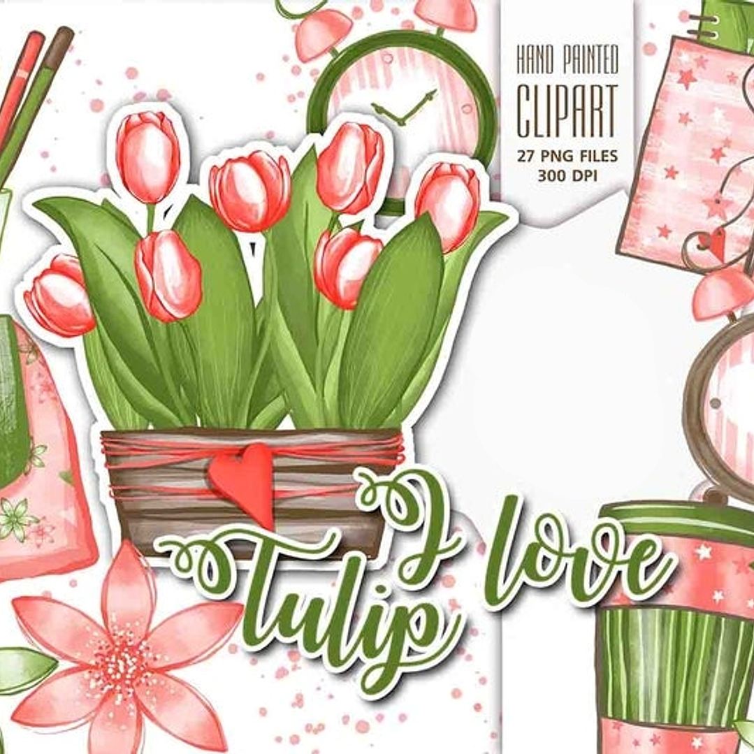 Kit Digital Eu Amo Tulipa  1