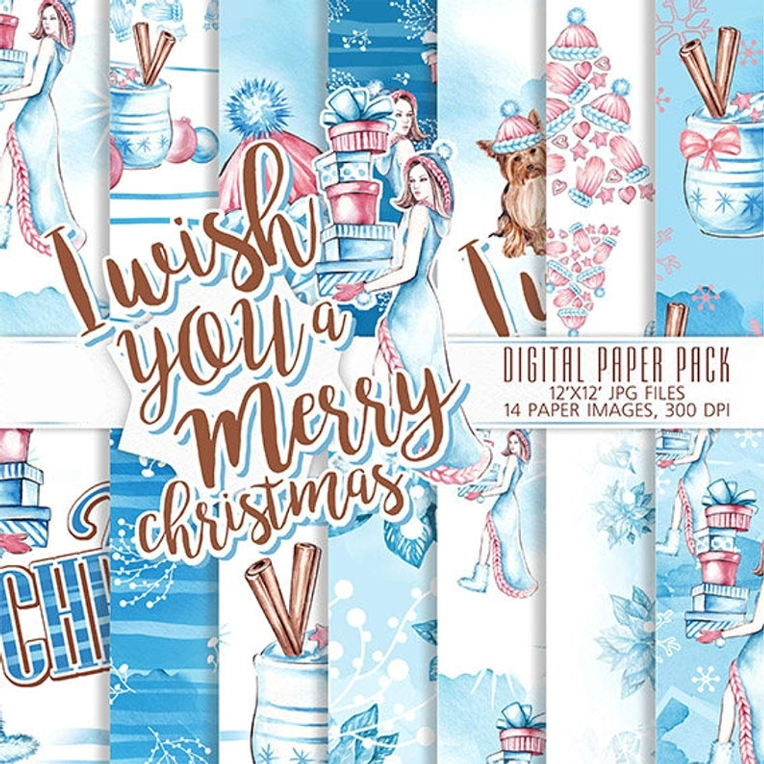 Kit Digital Papéis Natal  1