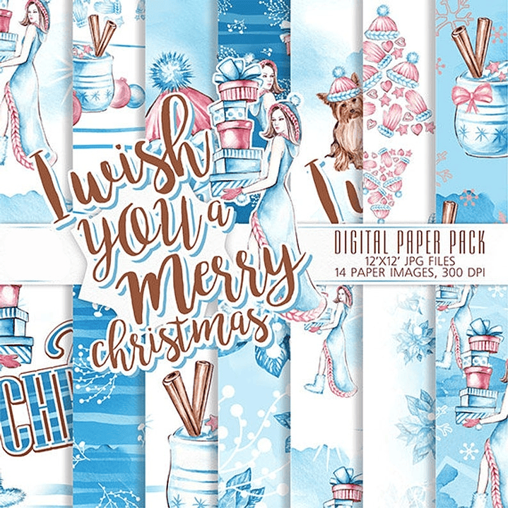 Kit Digital Papéis Natal  1