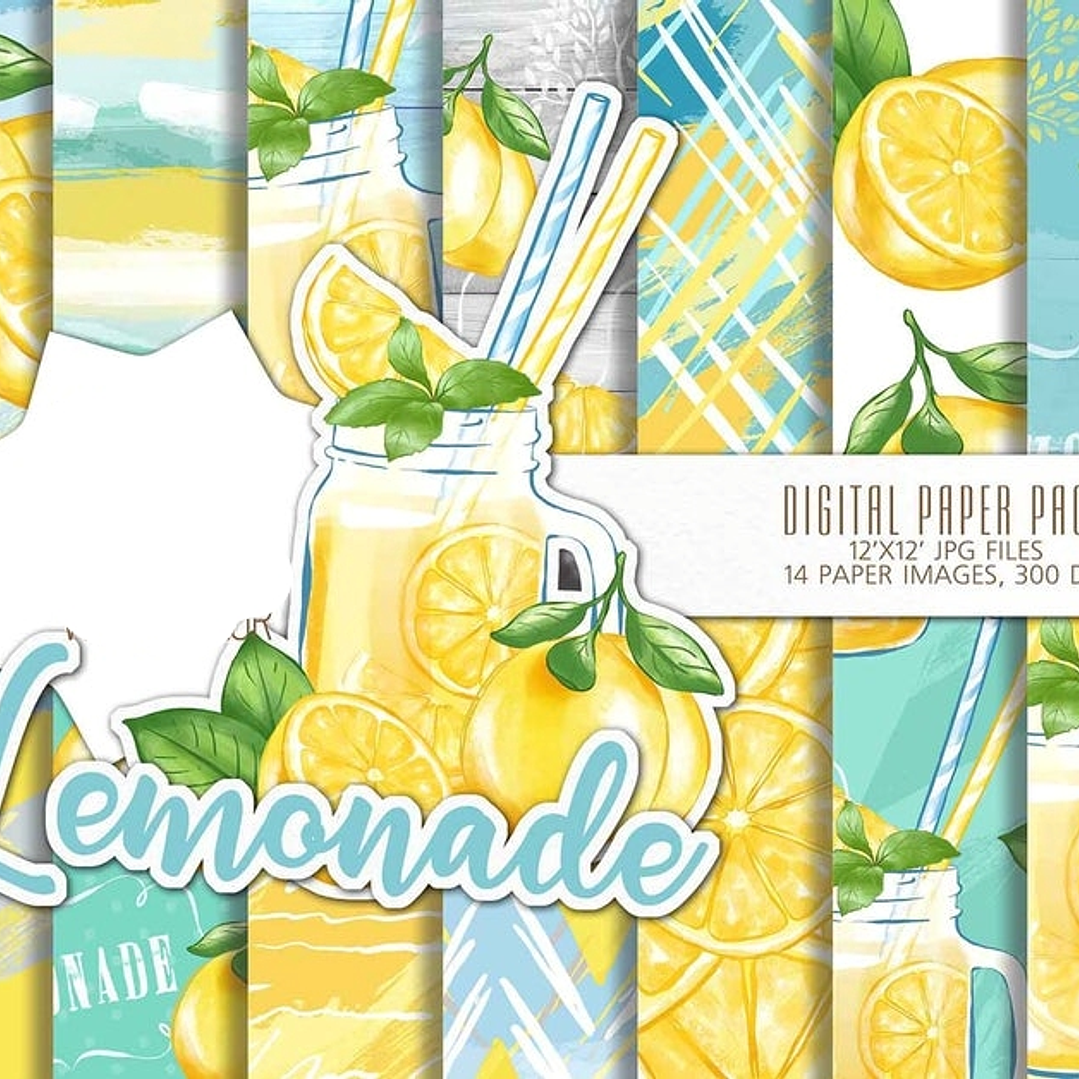 Kit Digital Papéis Limonada  1