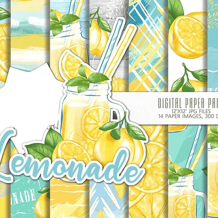 Kit Digital Papéis Limonada  1
