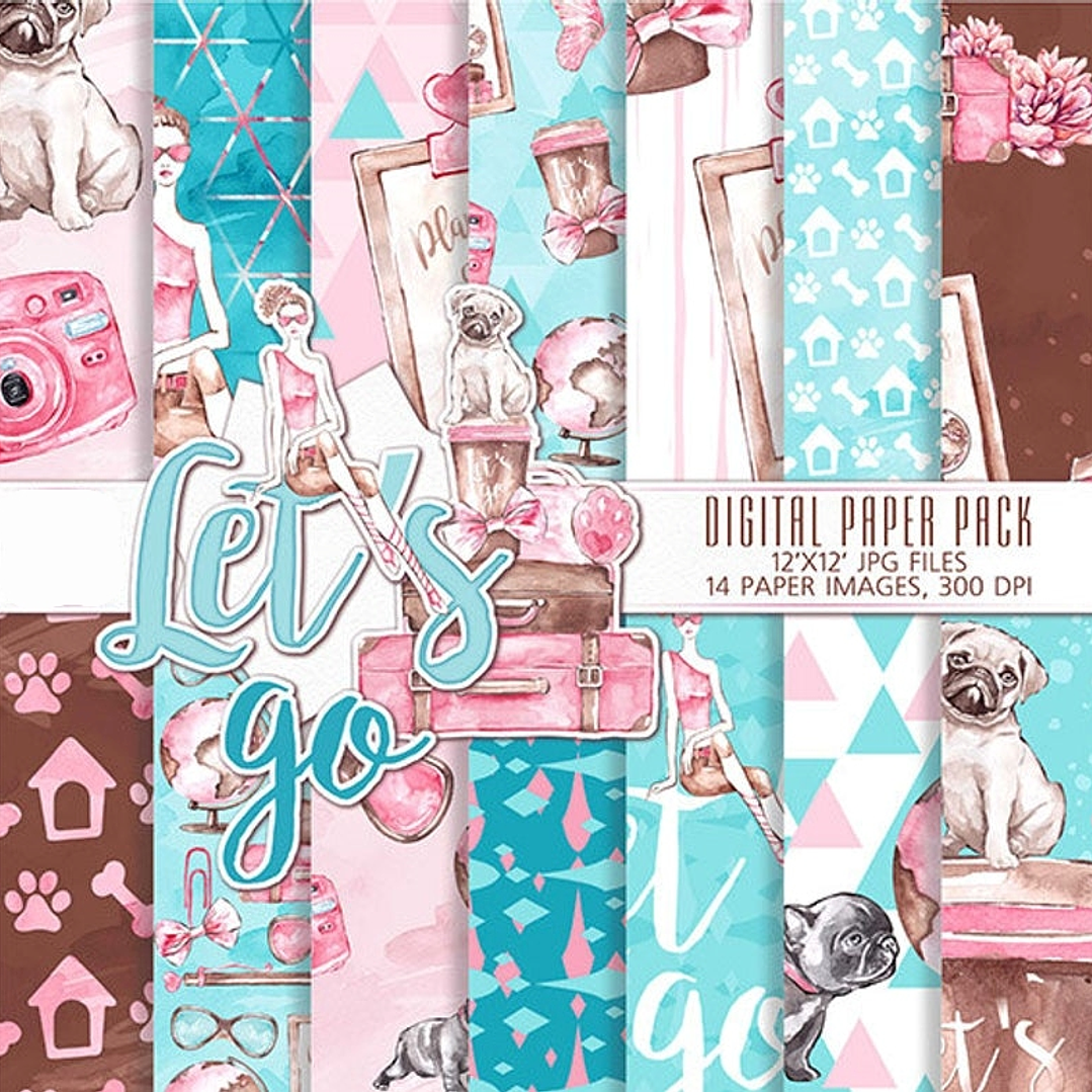 Kit Digital Papéis Vamos La Cachorrinho  1