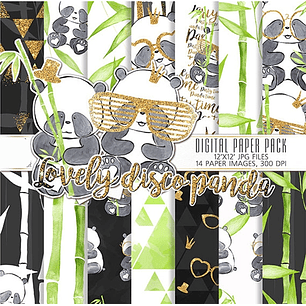 Kit Digital Papéis Adoráveis Panda 