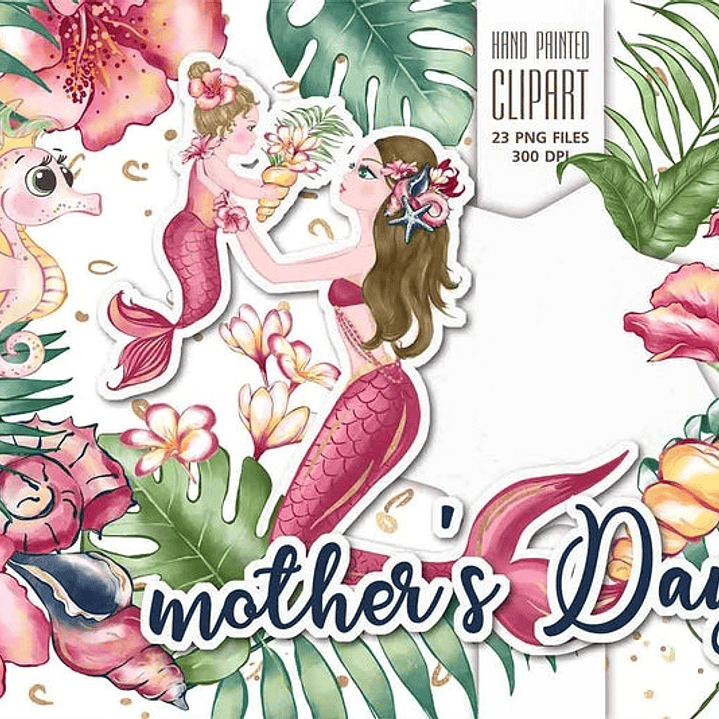 Kit Digital Mãe e Filha Sereia  1