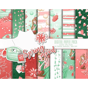 Kit Digital Papéis Clima de Primavera 