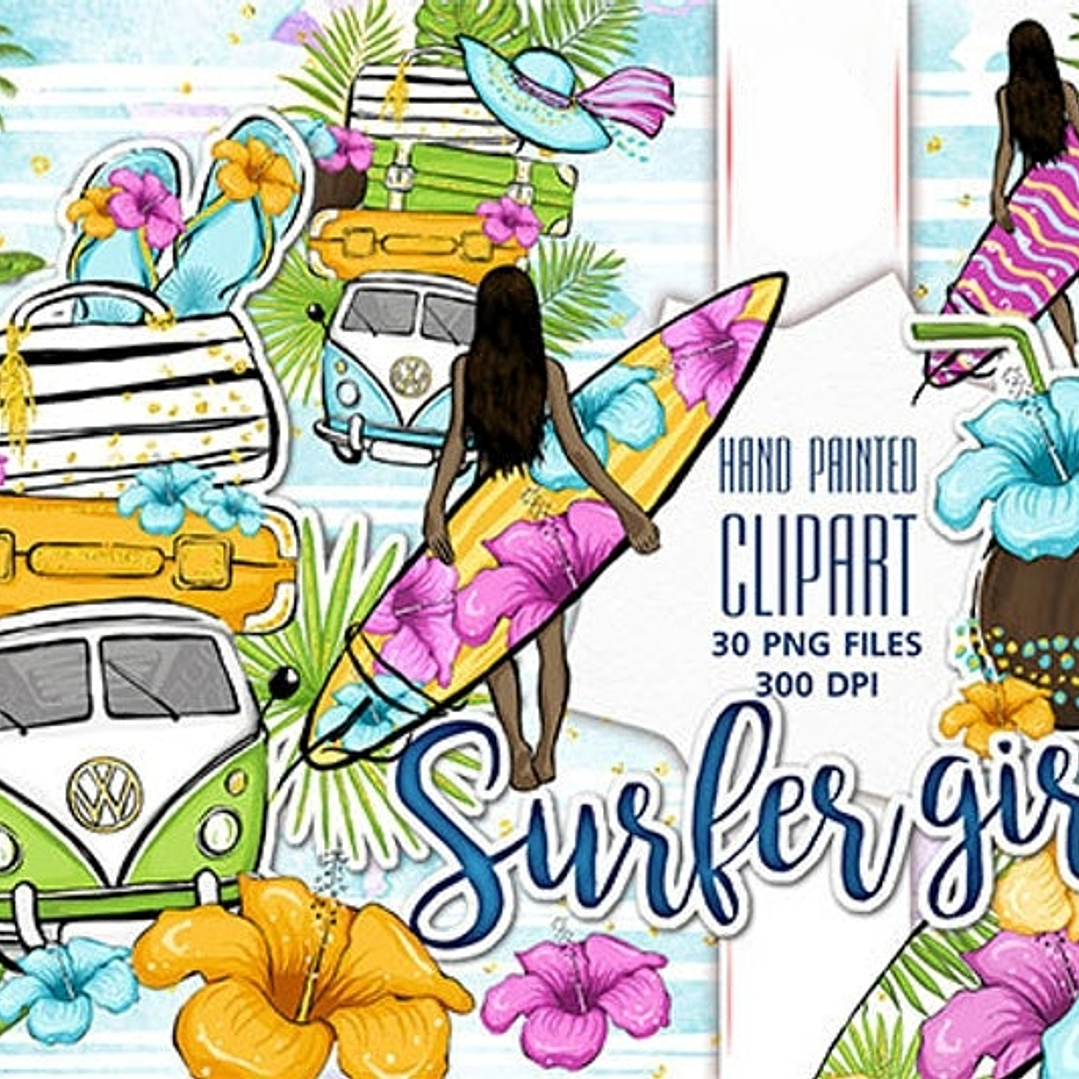 Kit Digital Garota Surfista  1