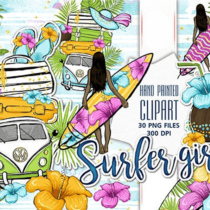 Kit Digital Garota Surfista  1