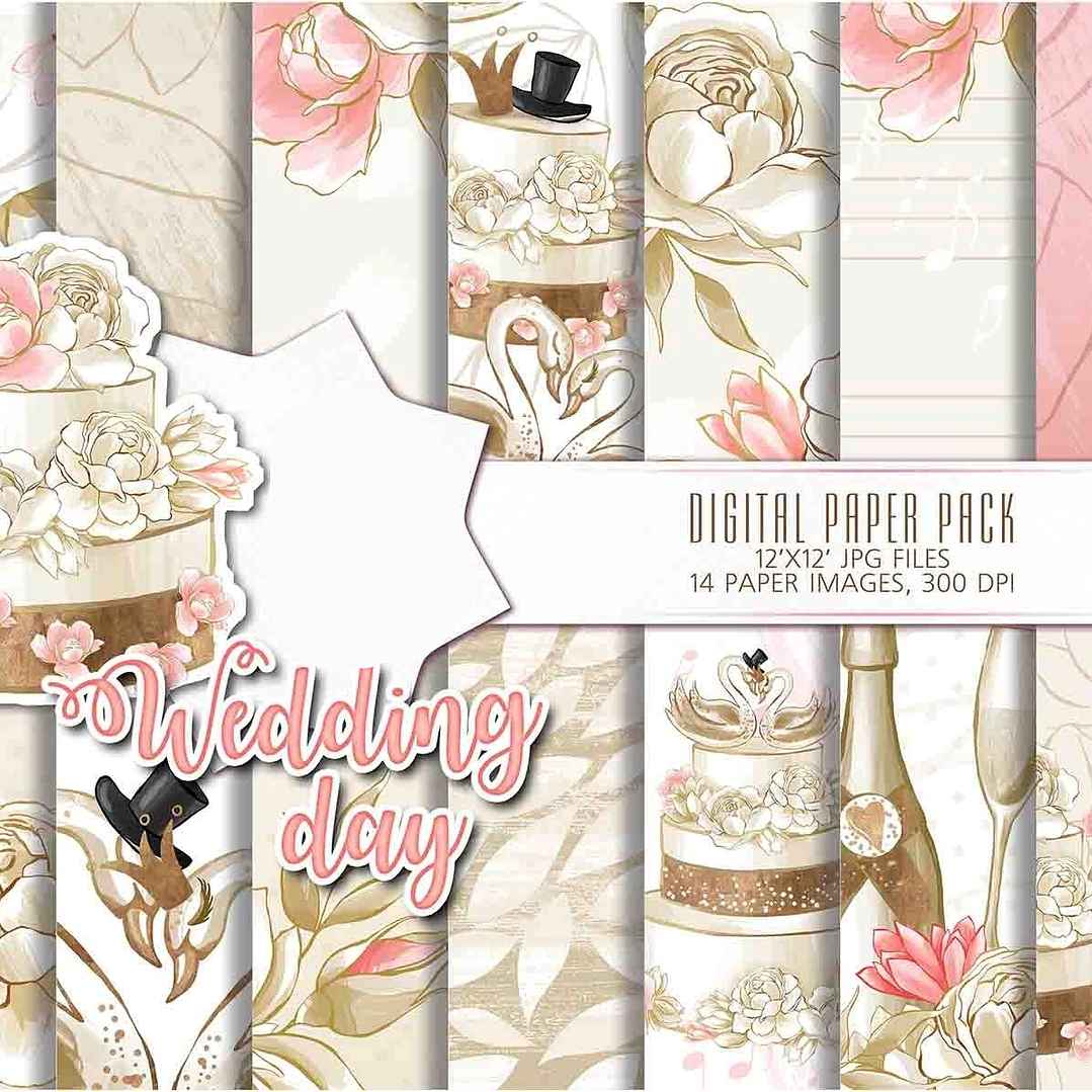 kIt Digital Papéis Dia do Casamento  1