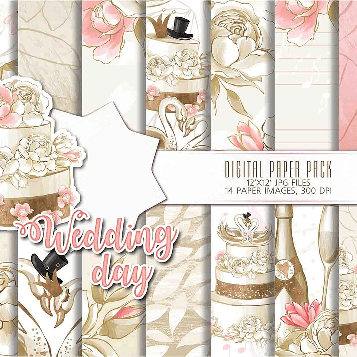 kIt Digital Papéis Dia do Casamento  1