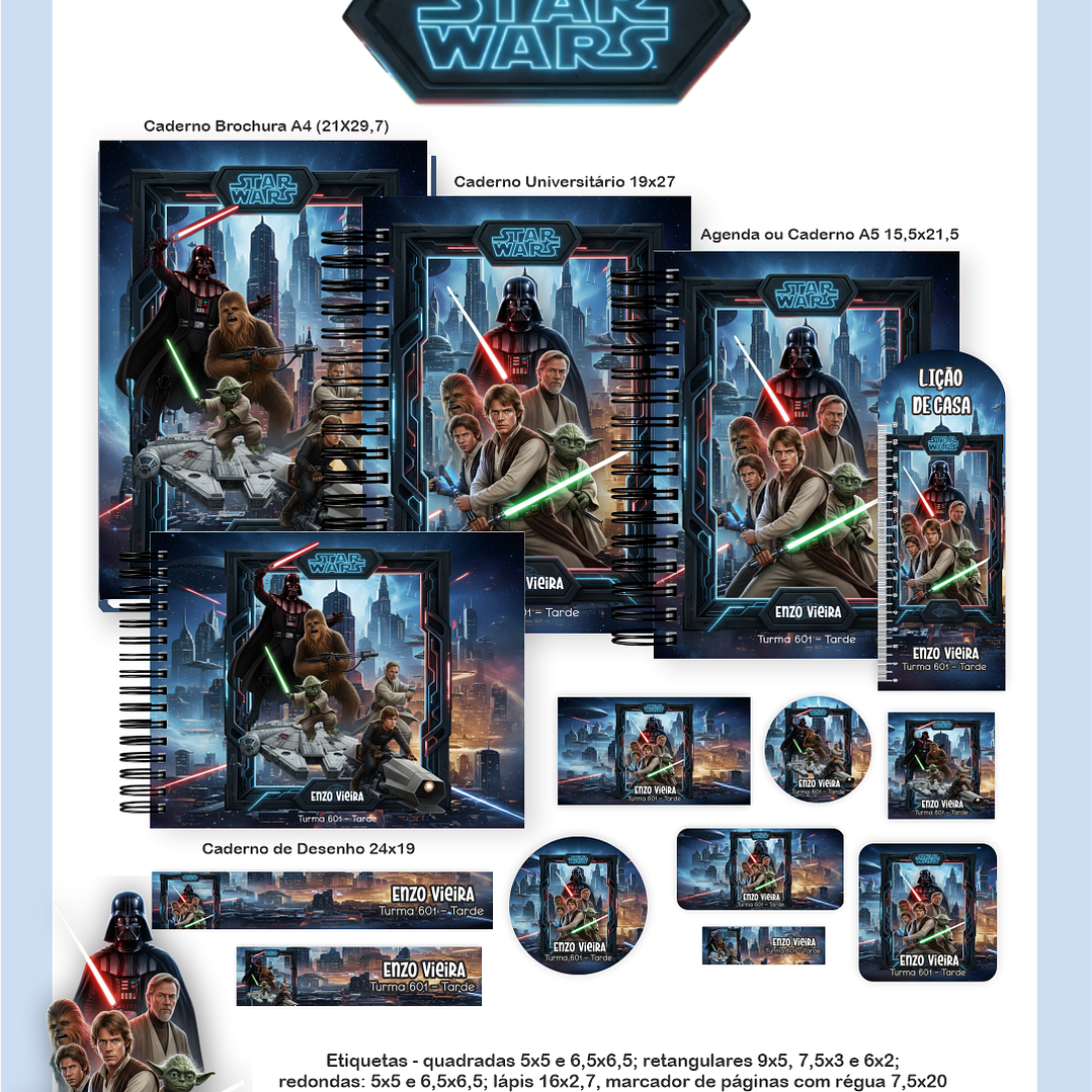 Arquivo Encadernação Escolar 2026 Star Wars  1