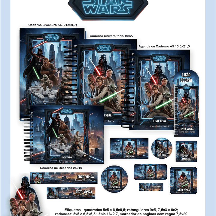 Arquivo Encadernação Escolar 2026 Star Wars  1