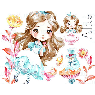 Kit Digital Alice no País das Maravilhas 