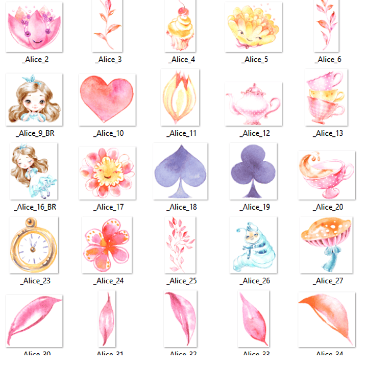 Kit Digital Alice no País das Maravilhas  2