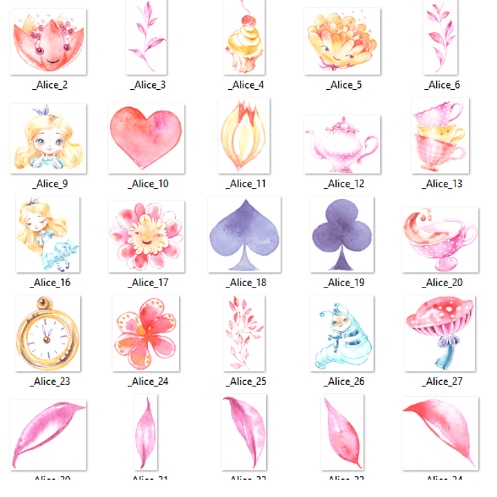 Kit Digital Alice no País das Maravilhas 02  2