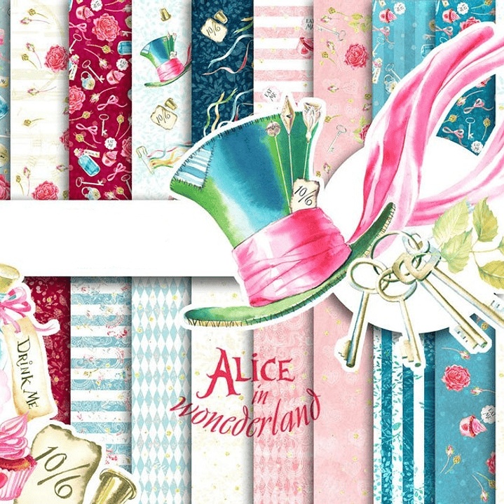 Kit Digital Papéis Alice no País das Maravilhas  1