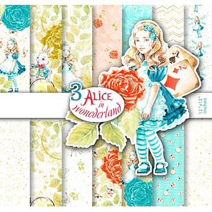 Kit Digital Papéis Alice no País das Maravilhas 03 