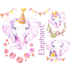 Kit Digital Bebê Elefante Roxo 