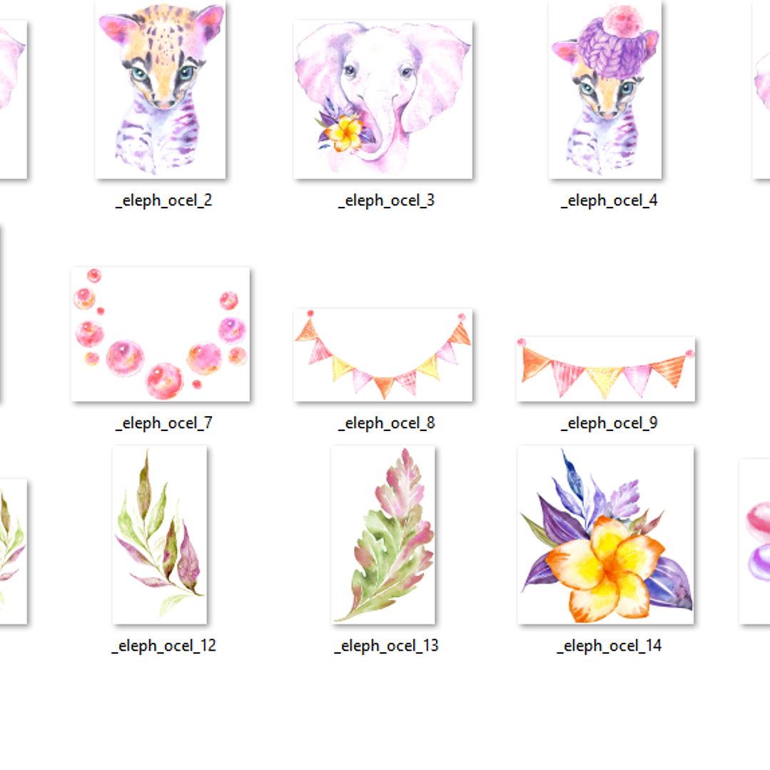 Kit Digital Bebê Elefante Roxo  2